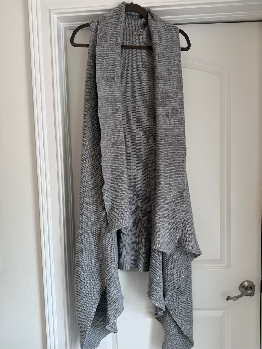 Avoca Cozy Open-Front Gray Knit Women's Sweater